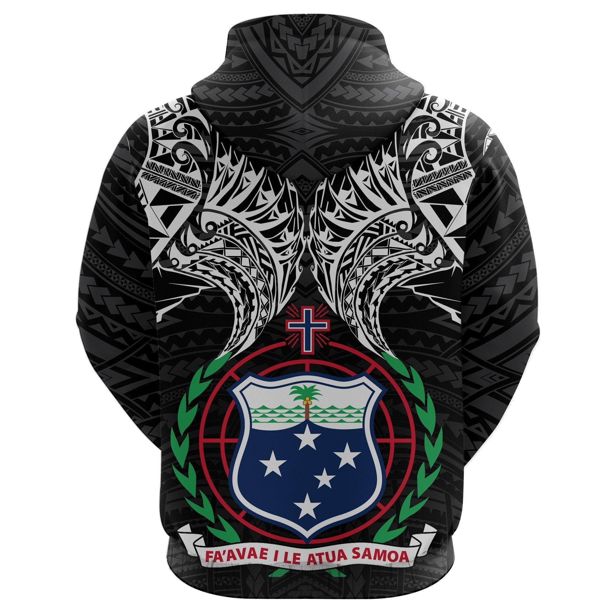 Samoan Tribal Tattoo Hoodie Black - Vibe Hoodie Shop