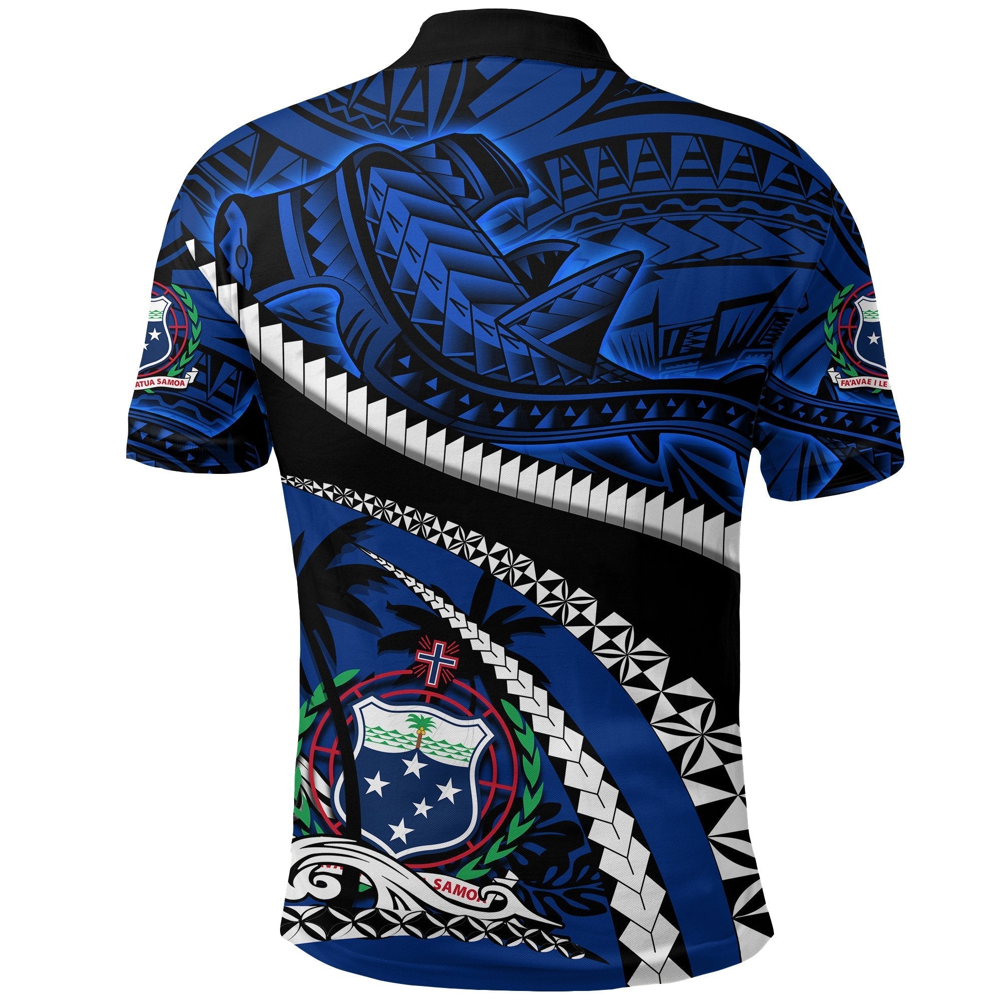 Samoa Polo Shirt Polynesian Shark Tattoo - Vibe Hoodie Shop
