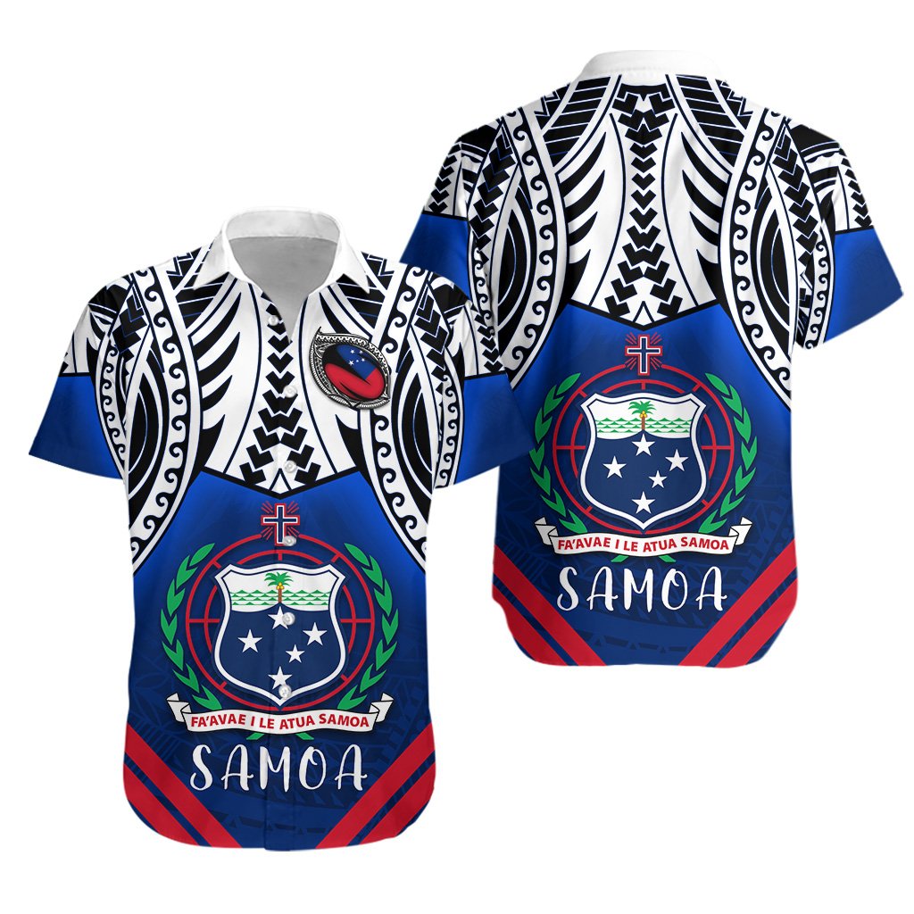 (Custom Personalised) Samoa Rugby Hawaiian Shirt - Vibe Hoodie Shop