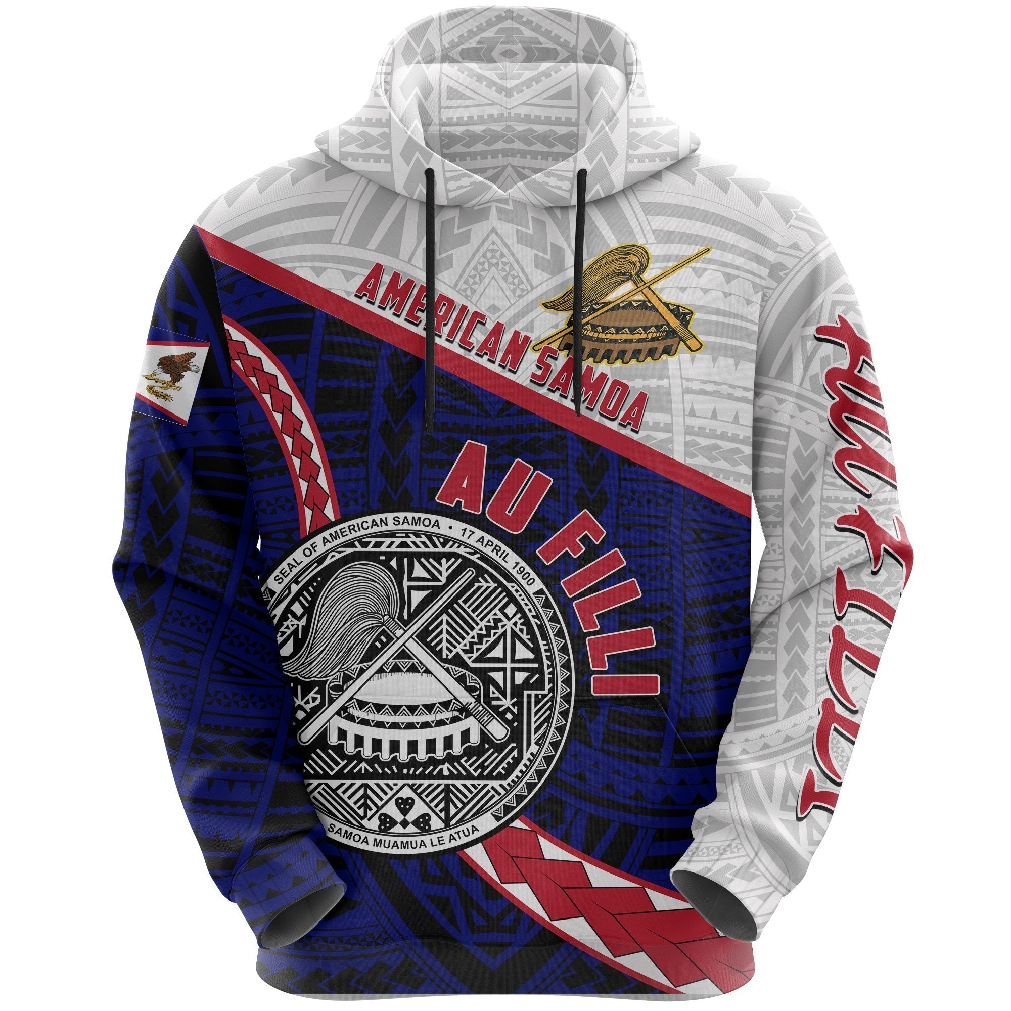 American Samoa All Over Print Hoodie Au Filli Football Style - Vibe Hoodie Shop