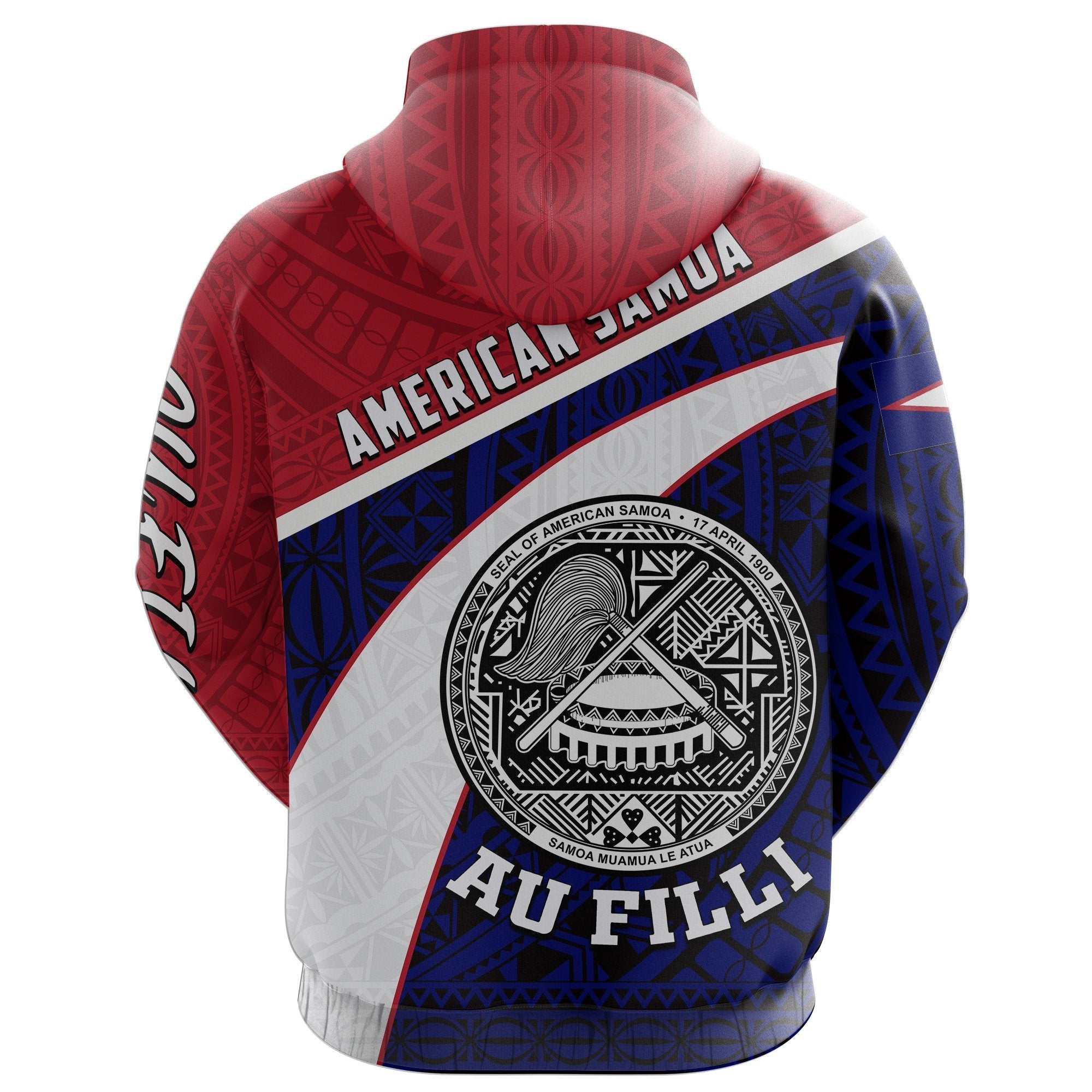 American Samoa All Over Print Full Zip Hoodie Au Filli Football Style 2 - Vibe Hoodie Shop