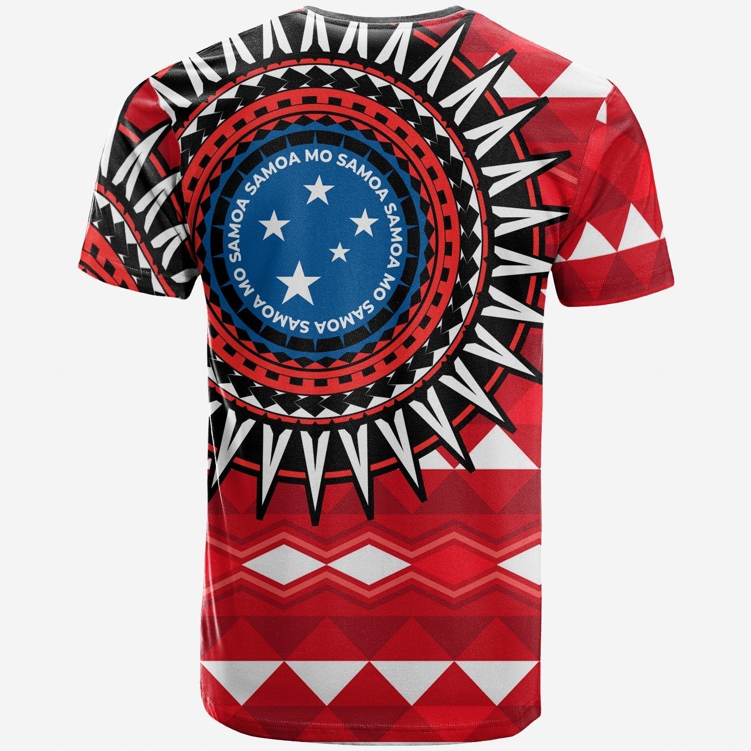 Samoa T shirt - Polynesian Red Tribal Seamless Pattern - Vibe Hoodie Shop