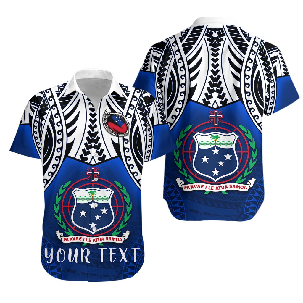 (Custom Personalised) Samoa Rugby Hawaiian Shirt Tribal Pattern - Vibe Hoodie Shop