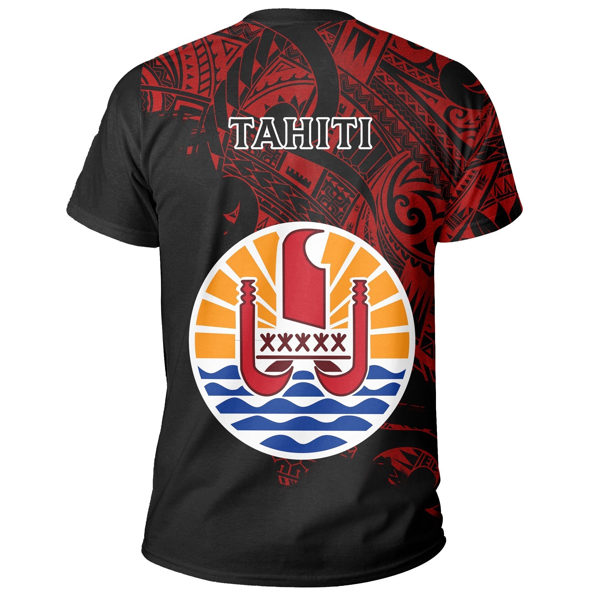 Tahiti Coat Of Arms T shirt Red - Scratch Style - Vibe Hoodie Shop