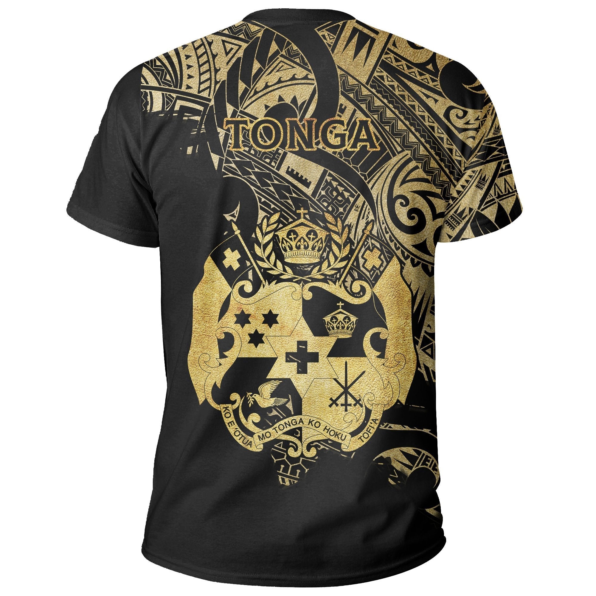 Tonga Coat Of Arms T shirt Gold - Scratch Style - Vibe Hoodie Shop