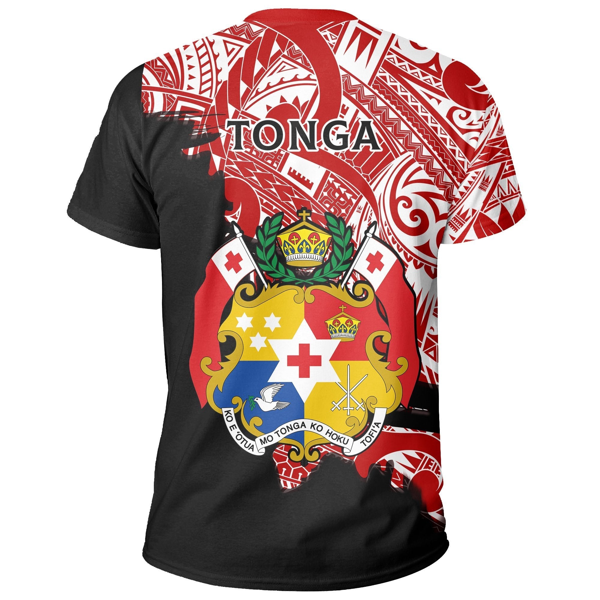 Tonga Coat Of Arms T shirt Red - Scratch Style - Vibe Hoodie Shop