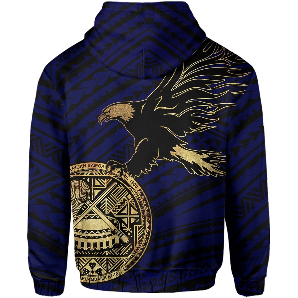 American Samoa Coat Of Arms Bald Eagle Polynesian Hoodie Gold - Vibe Hoodie Shop