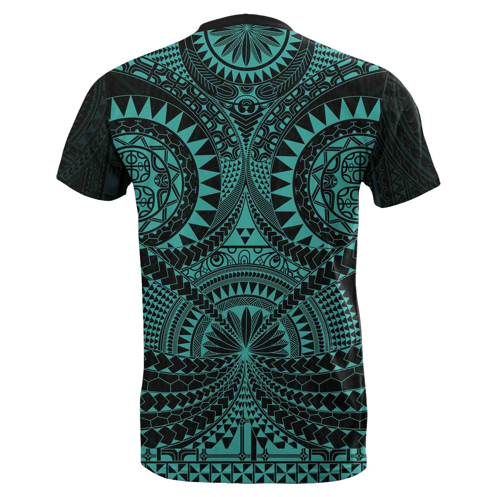 Polynesian Tattoo T shirt Turquoise - Vibe Hoodie Shop