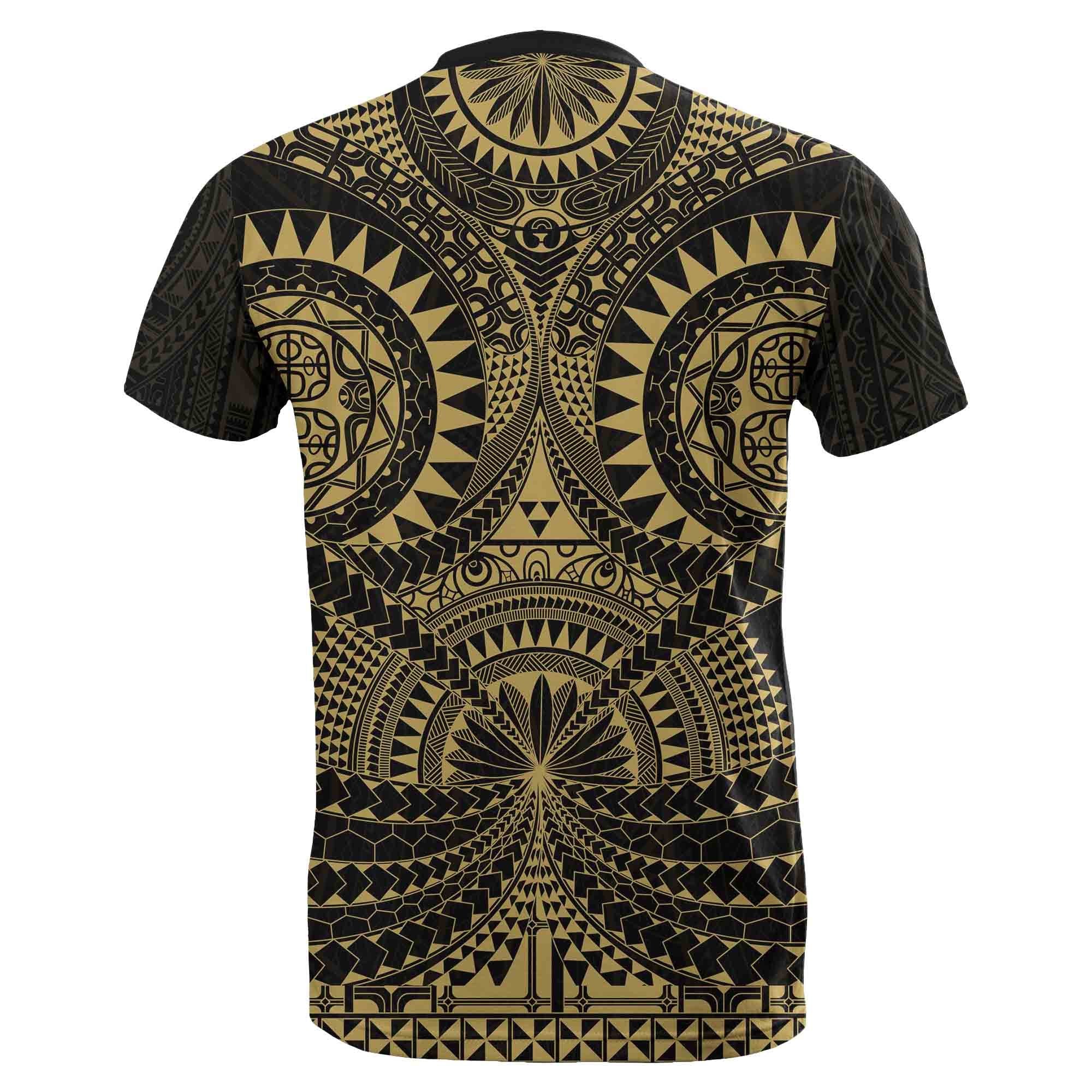 Polynesian Tattoo T shirt Gold - Vibe Hoodie Shop