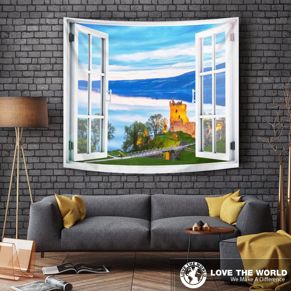 Scotland Tapestry - Urquhart Castle - Vibe Hoodie Shop