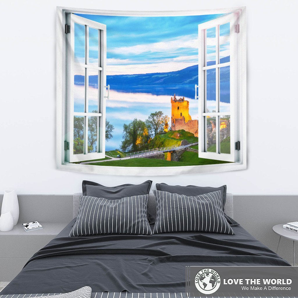 Scotland Tapestry - Urquhart Castle - Vibe Hoodie Shop