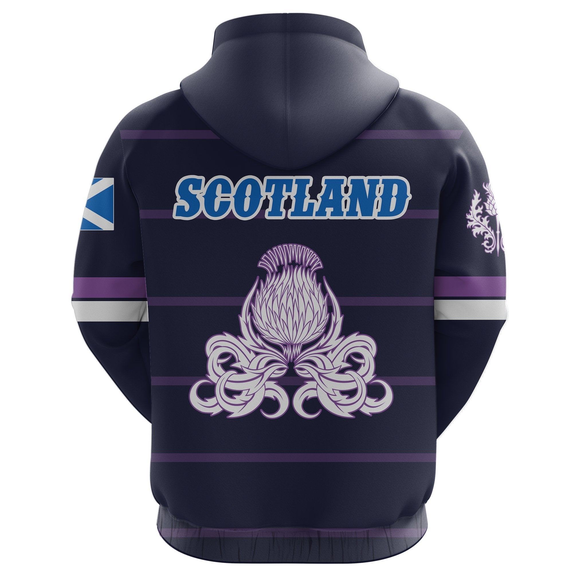 Scotland Lion Rampant With Thistle Hoodie - Rugby Style - Vibe Hoodie Shop