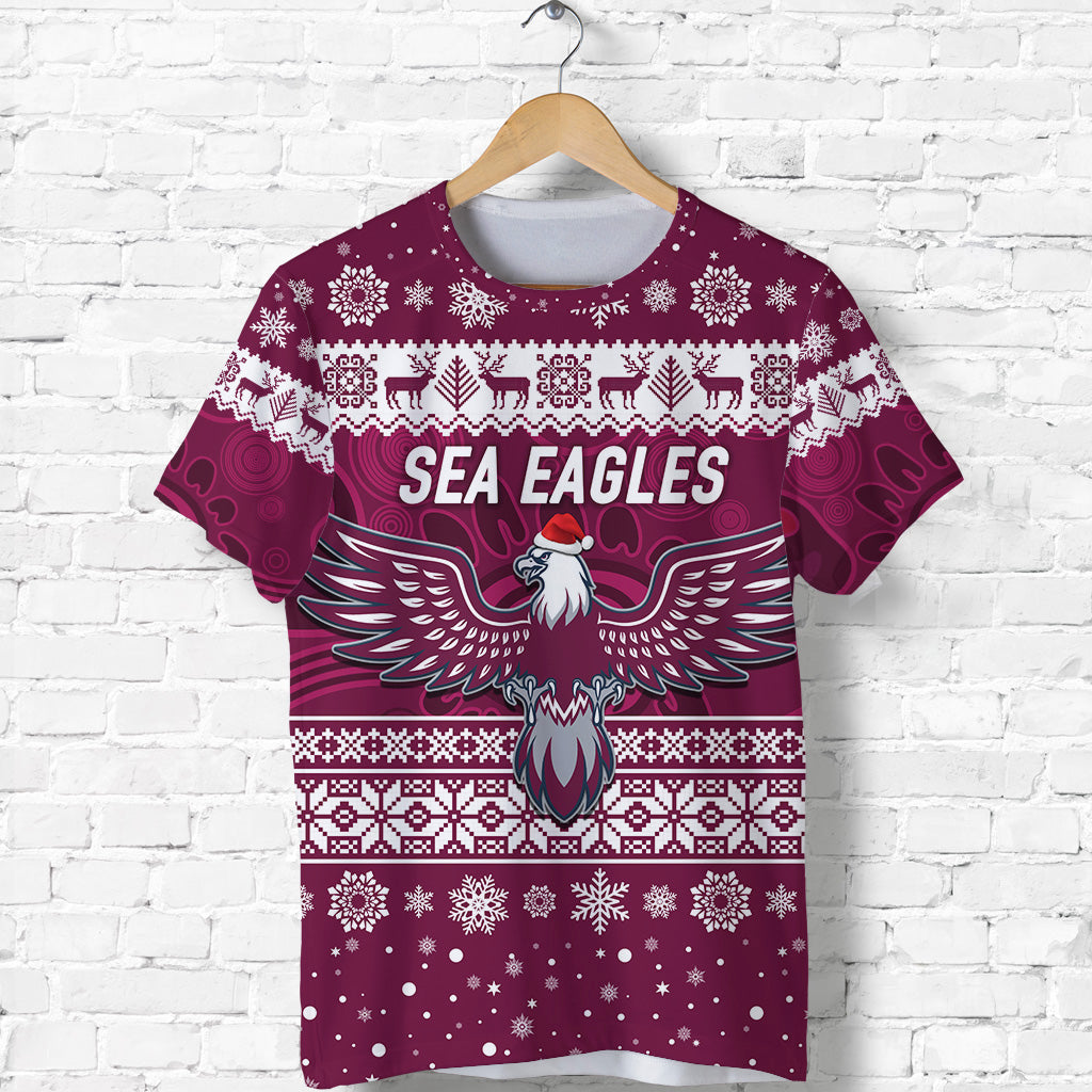 Manly Warringah Sea Eagles T shirt Christmas Simple Style - Vibe Hoodie Shop