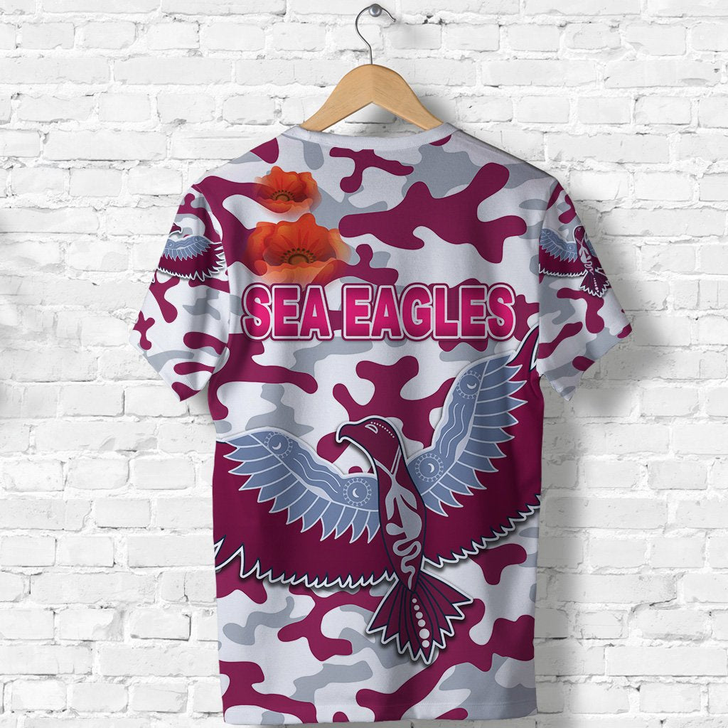 Manly Warringah T shirt Sea Eagles ANZAC Day Camouflage - Vibe Hoodie Shop