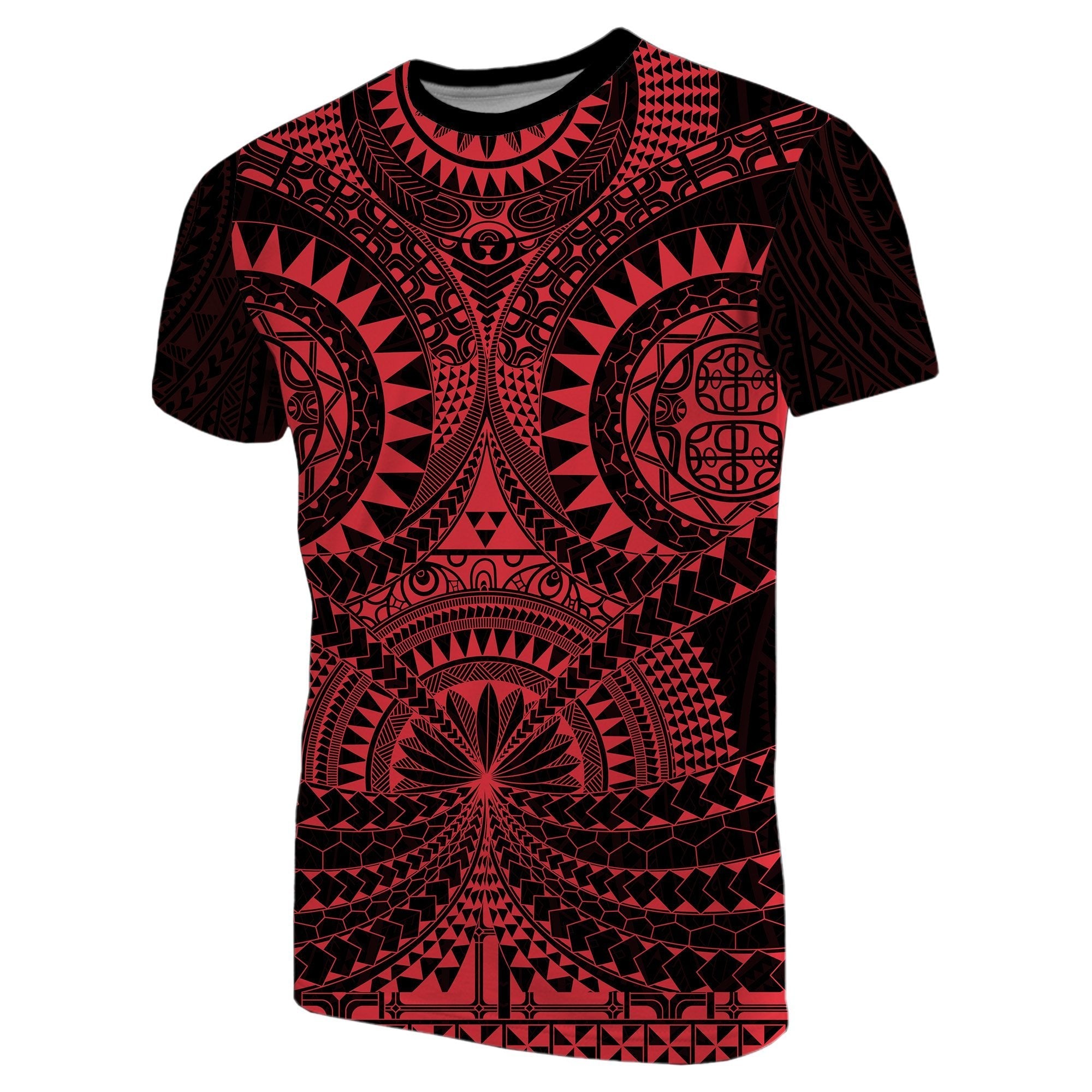 Polynesian Tattoo T shirt Red - Vibe Hoodie Shop