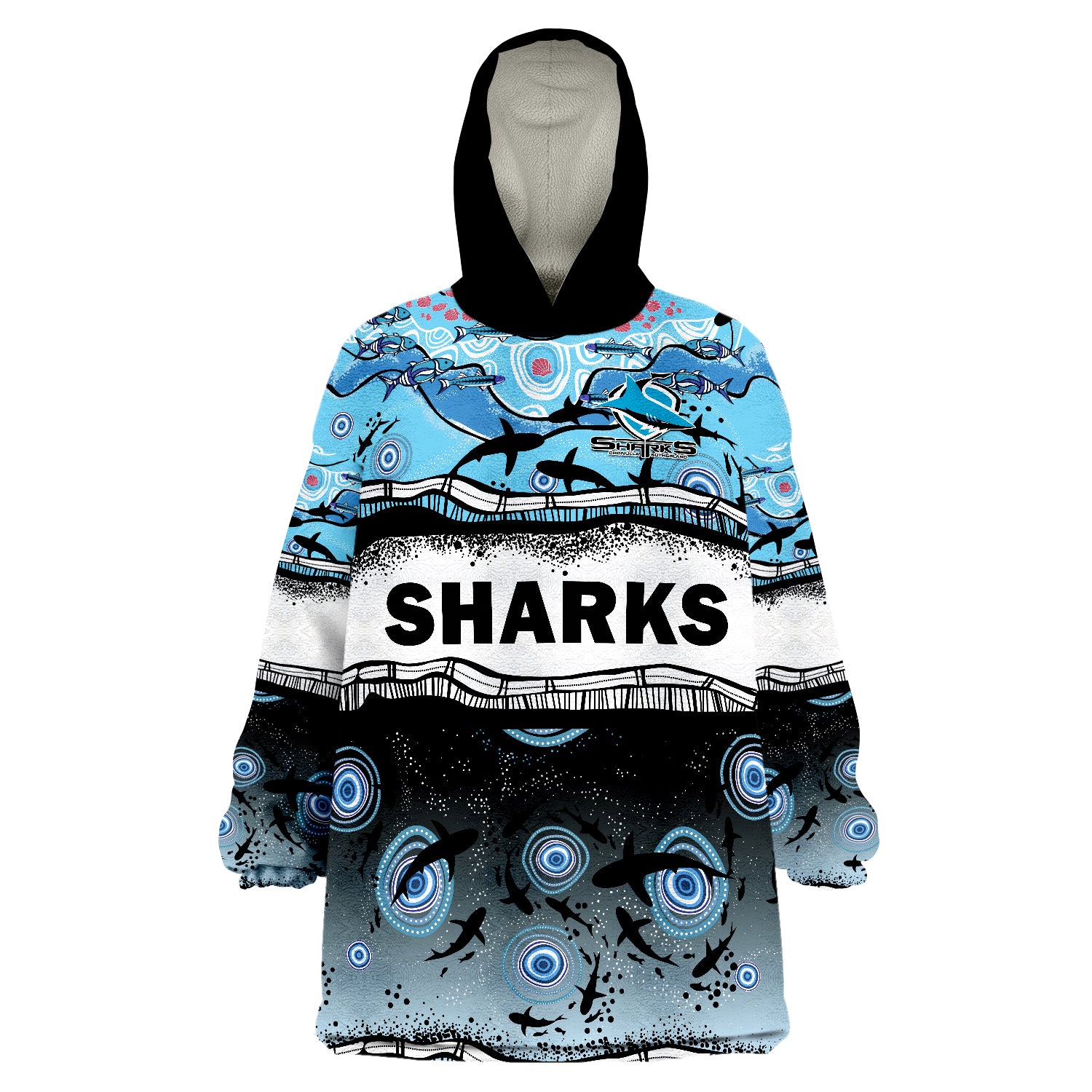 Sharkies Aboriginal Wearable Blanket Hoodie - Vibe Hoodie Shop