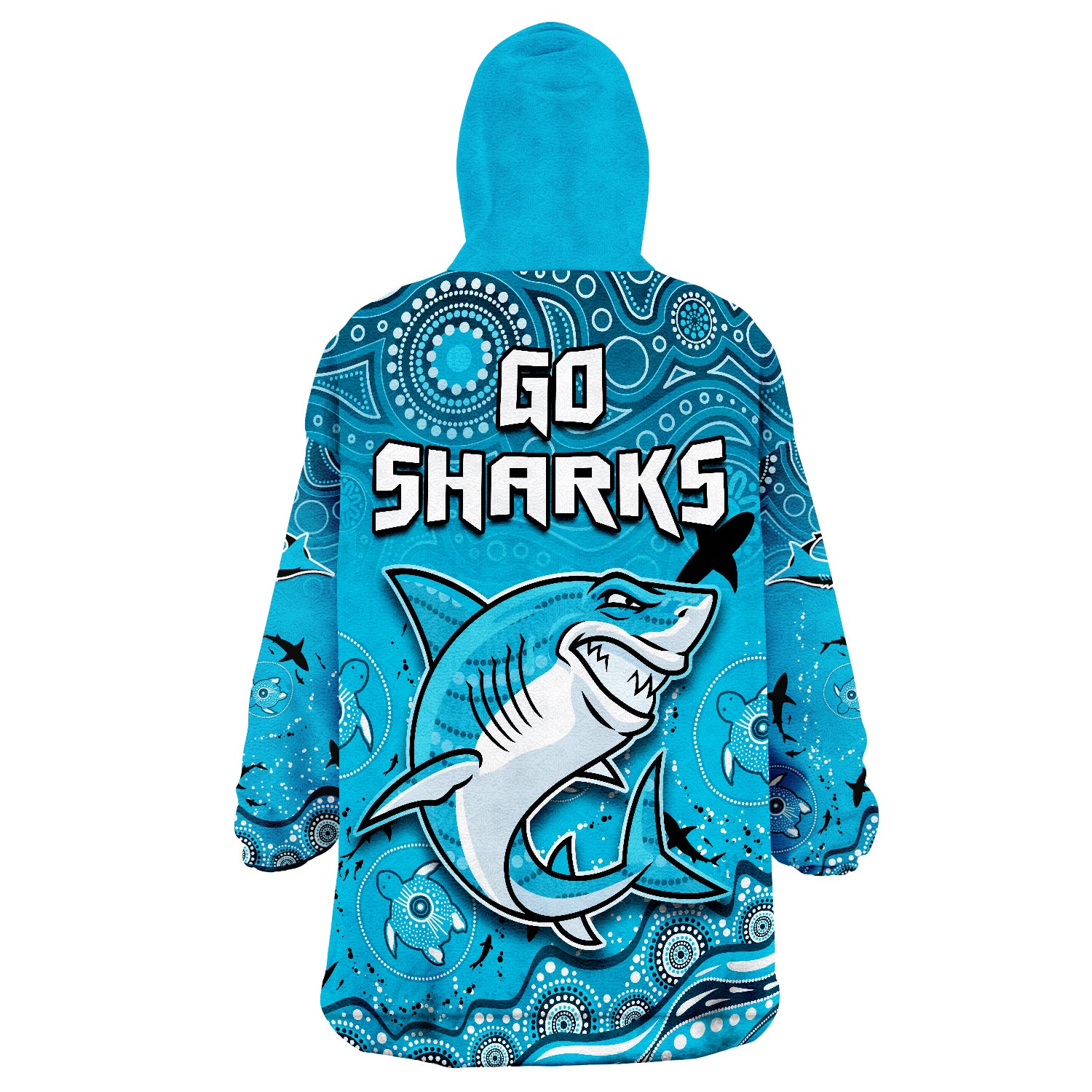 Sharks Rugby Go Sharkies Aboriginal Special Version Wearable Blanket Hoodie - Vibe Hoodie Shop