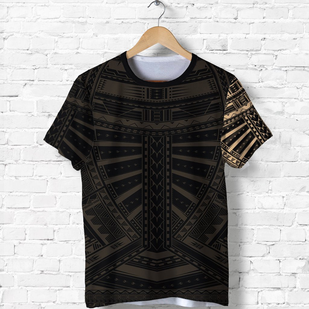 New Zealand Shirt, Maori Samoan Polynesian Tattoo T shirt - Gold - Vibe Hoodie Shop