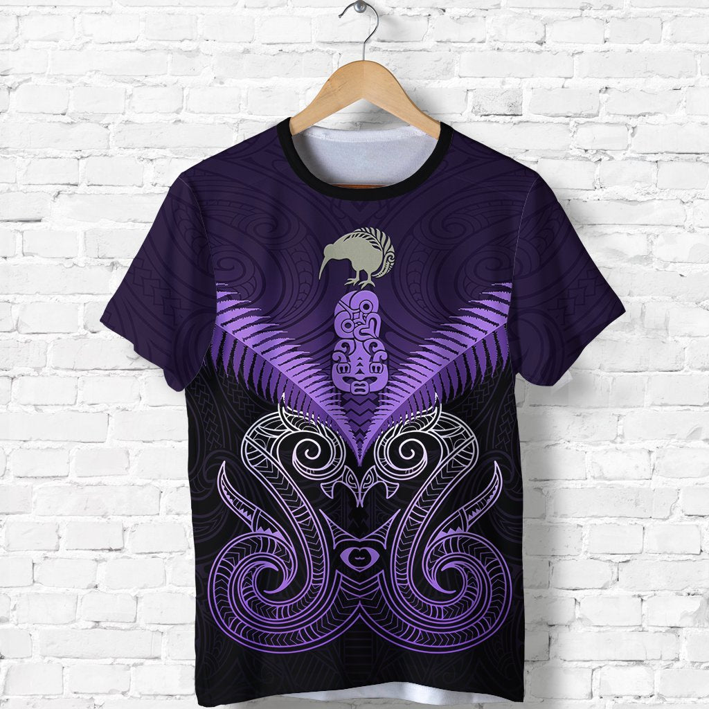 Maori Manaia New Zealand T shirt Purple - Vibe Hoodie Shop