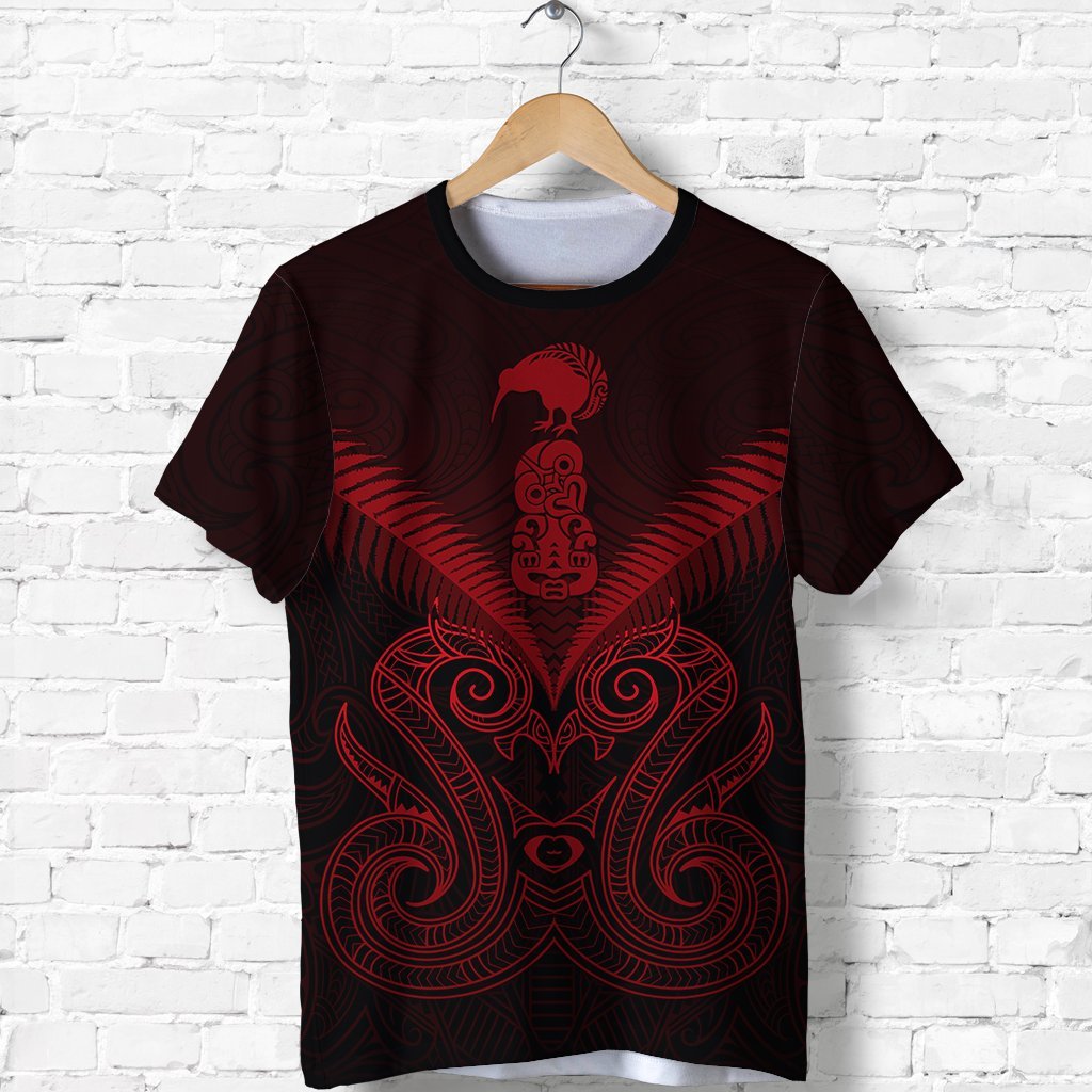 Maori Manaia New Zealand T shirt Red - Vibe Hoodie Shop