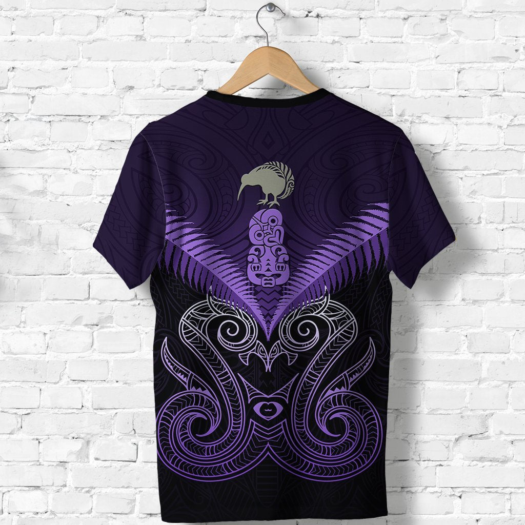 Maori Manaia New Zealand T shirt Purple - Vibe Hoodie Shop