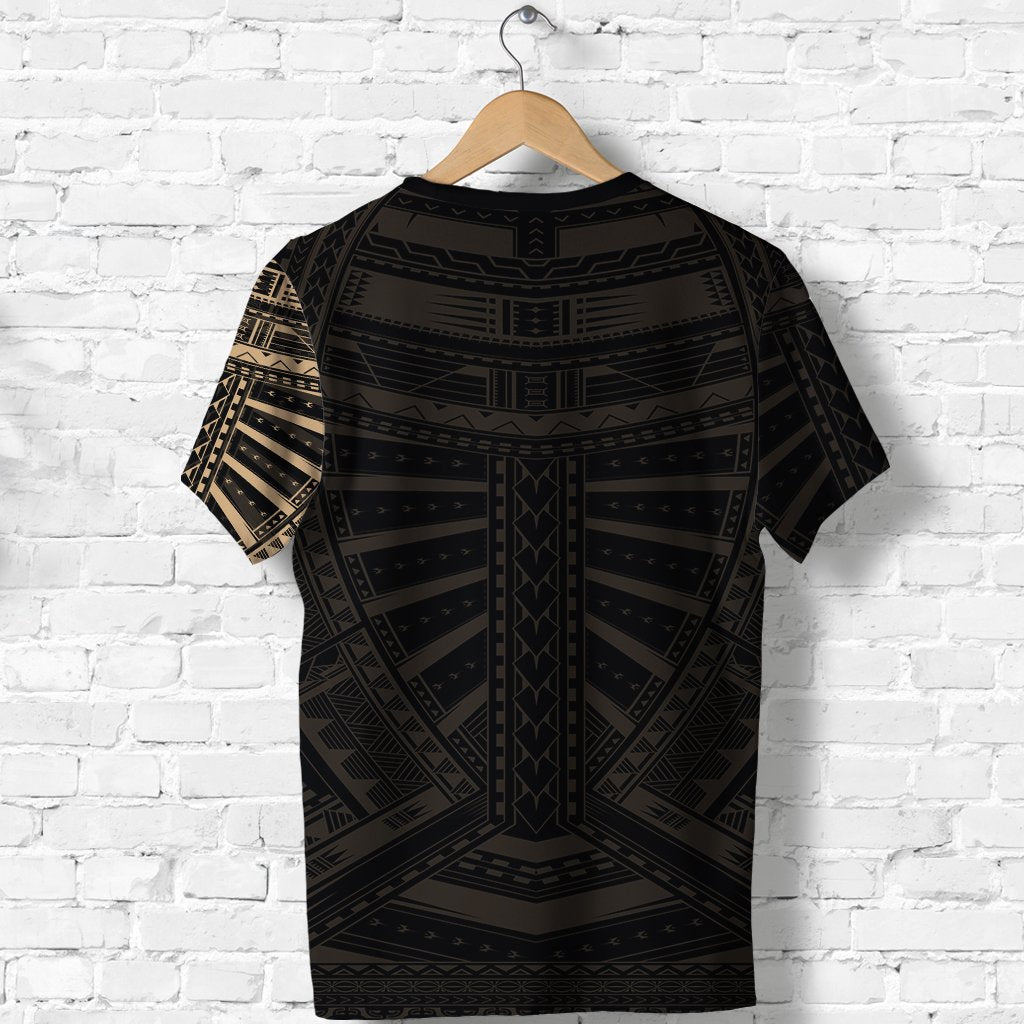 New Zealand Shirt, Maori Samoan Polynesian Tattoo T shirt - Gold - Vibe Hoodie Shop