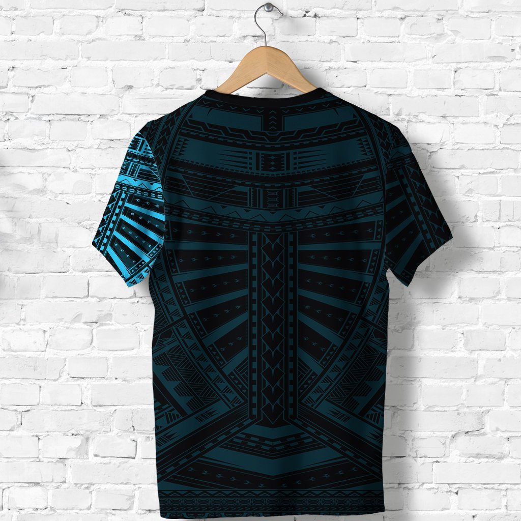 New Zealand Shirt, Maori Samoan Polynesian Tattoo T shirt - Blue - Vibe Hoodie Shop