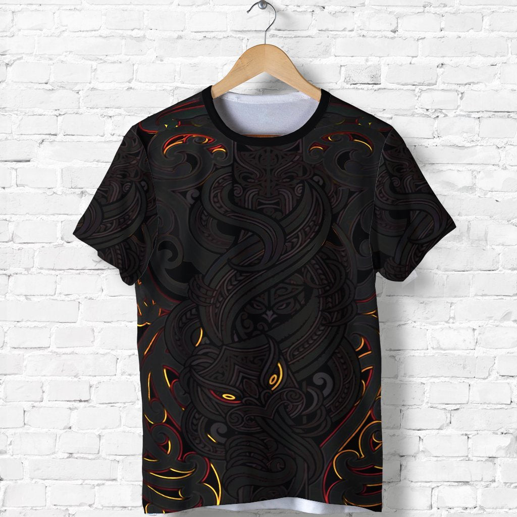 New Zealand Shirt, Maori Gods T shirt, Tumatauenga (God of War) - Black - Vibe Hoodie Shop