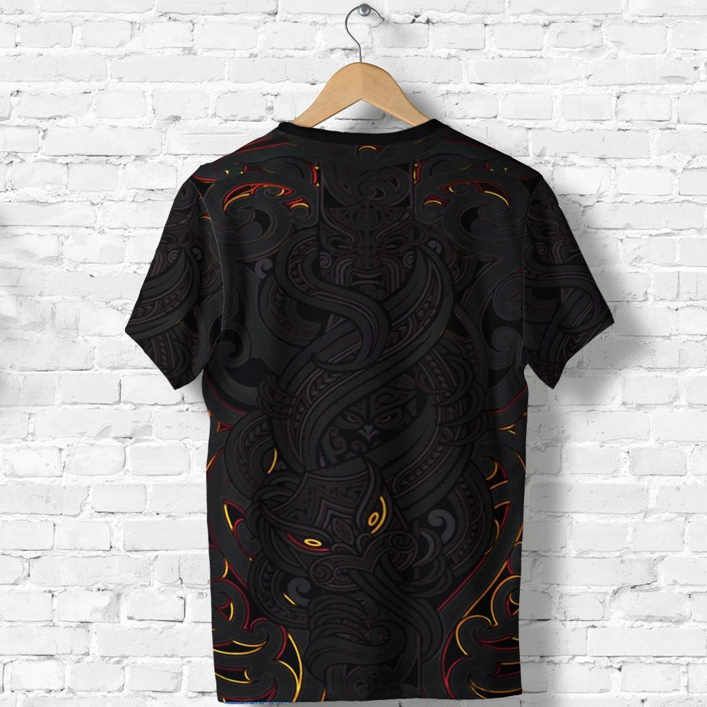 New Zealand Shirt, Maori Gods T shirt, Tumatauenga (God of War) - Black - Vibe Hoodie Shop