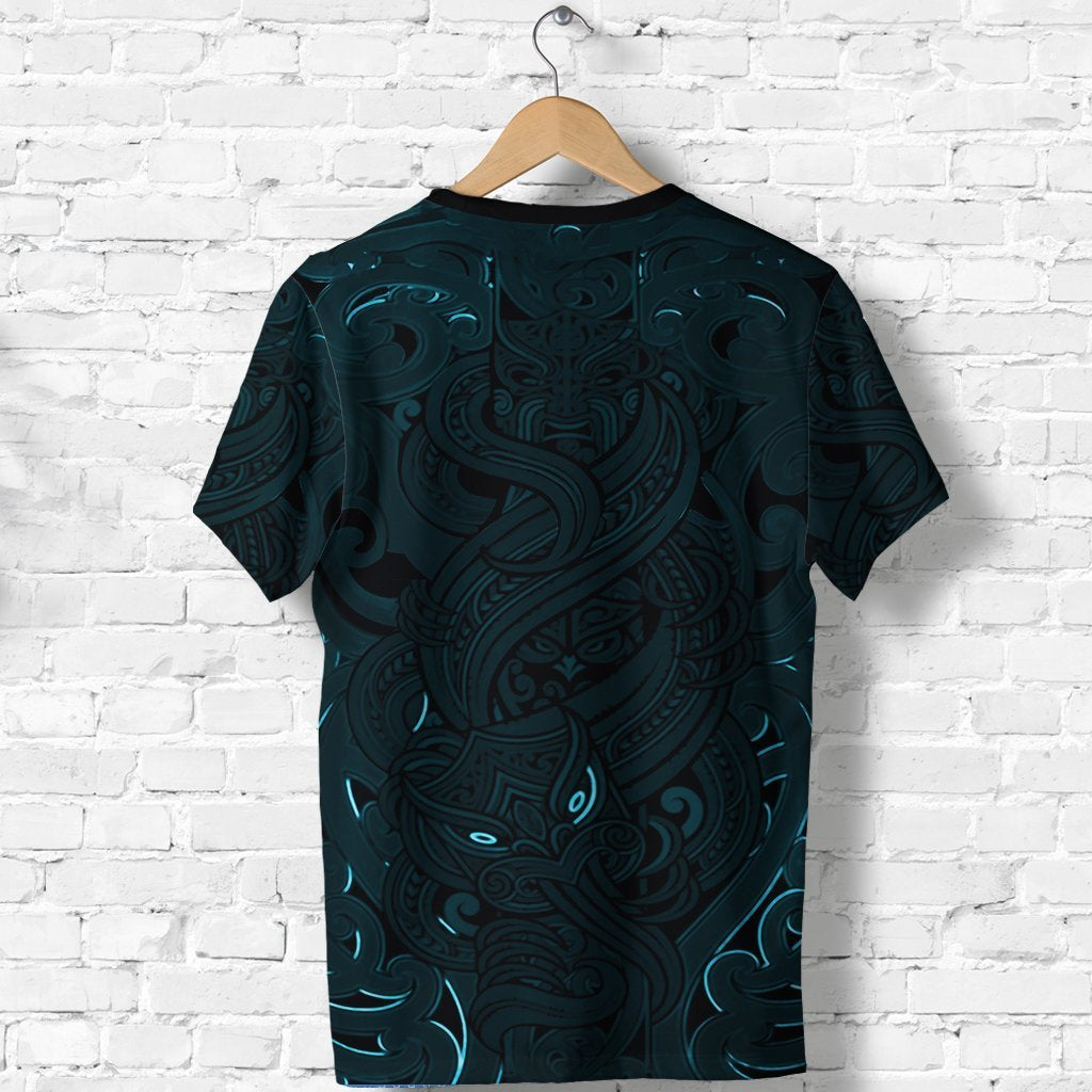 New Zealand Shirt, Maori Gods T shirt, Tumatauenga (God of War) - Blue - Vibe Hoodie Shop