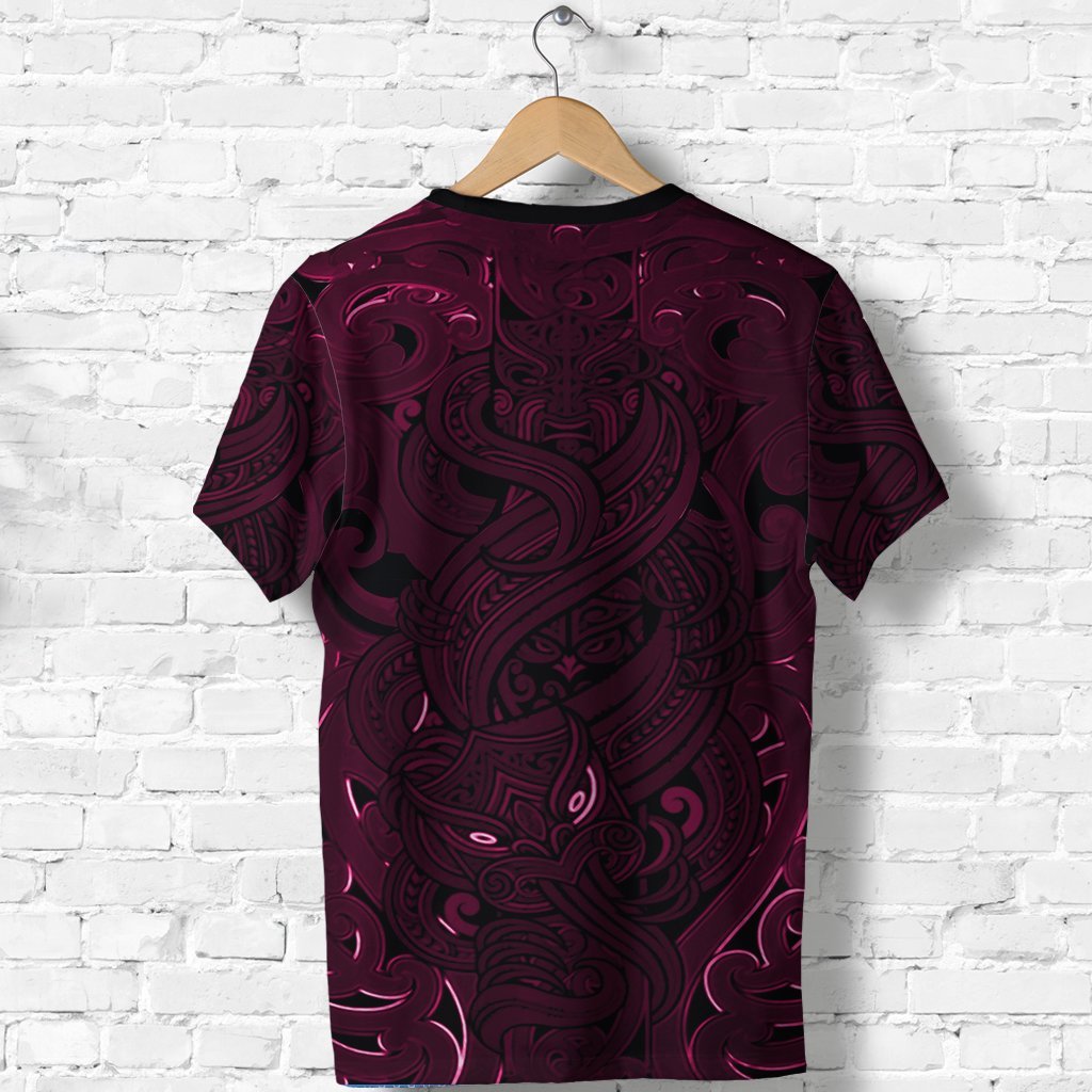 New Zealand Shirt, Maori Gods T shirt, Tumatauenga (God of War) - Pink - Vibe Hoodie Shop