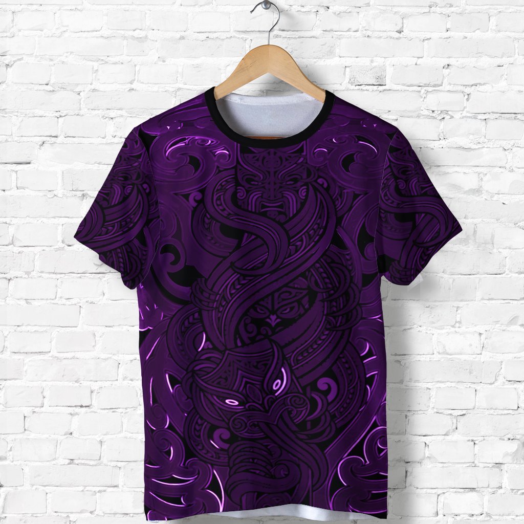 New Zealand Shirt, Maori Gods T shirt, Tumatauenga (God of War) - Purple - Vibe Hoodie Shop