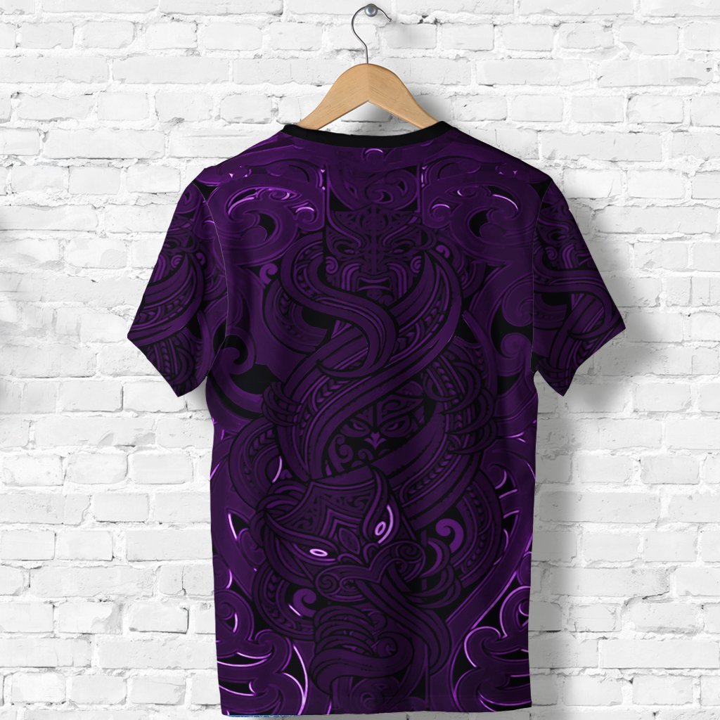 New Zealand Shirt, Maori Gods T shirt, Tumatauenga (God of War) - Purple - Vibe Hoodie Shop