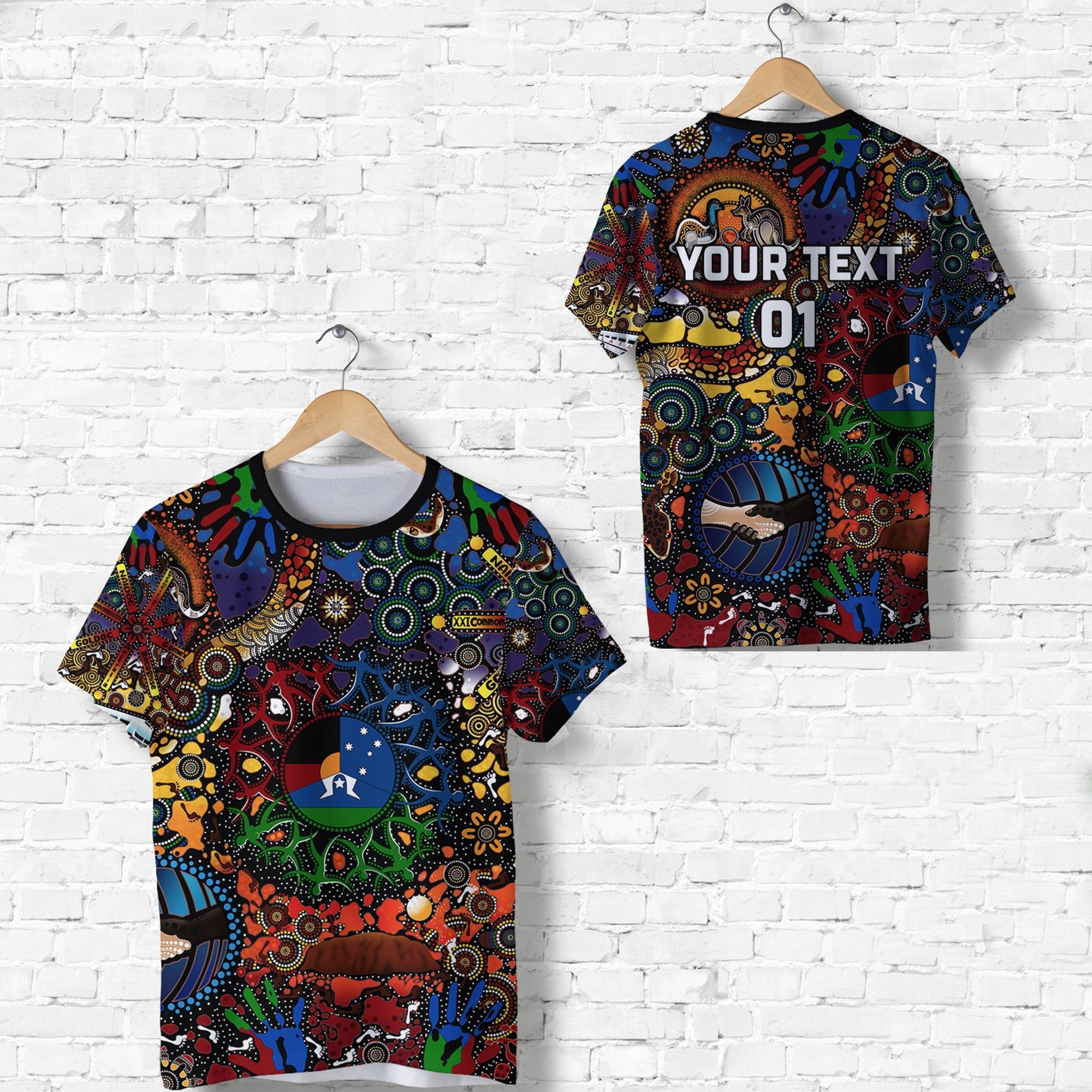 (Custom Personalised) Australia NAIDOC Week 2021 T shirt Indigenous Be Proud, Custom Text And Number - Vibe Hoodie Shop