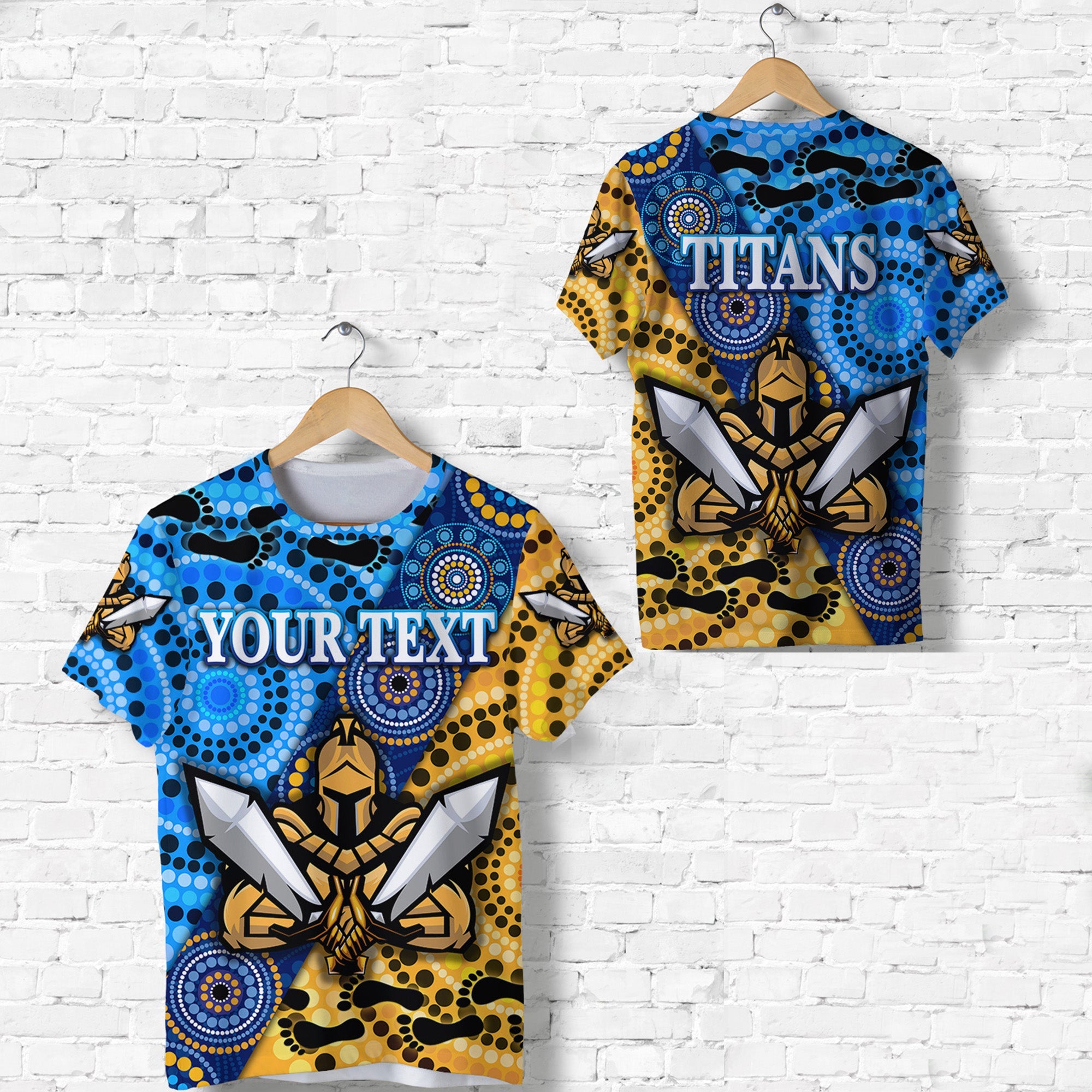 (Custom Personalised) Gold Coast Titans T shirt 2021 Indigenous - Vibe Hoodie Shop