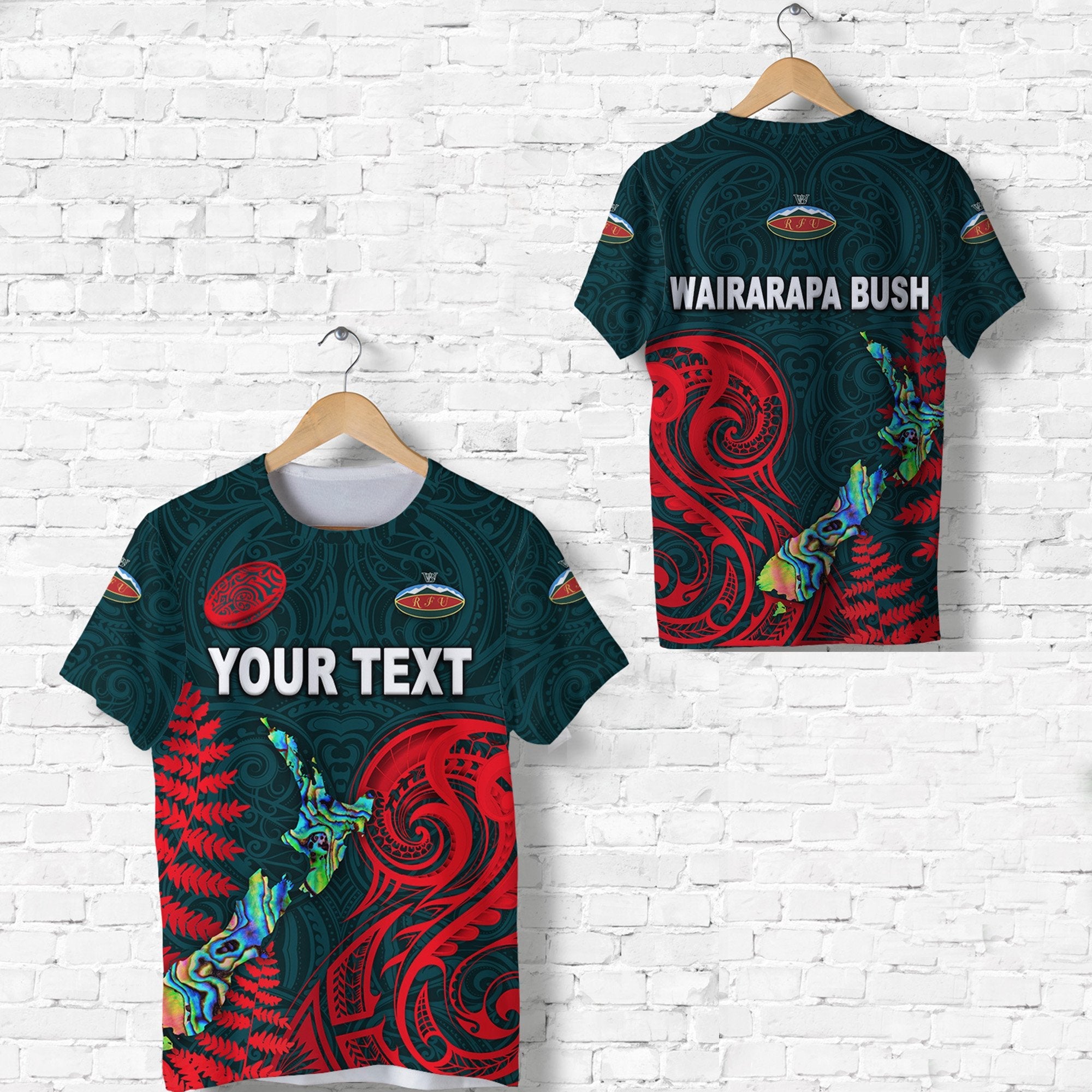 (Custom Personalised) Maori Wairarapa Bush Rugby T shirt New Zealand Silver Fern - Vibe Hoodie Shop