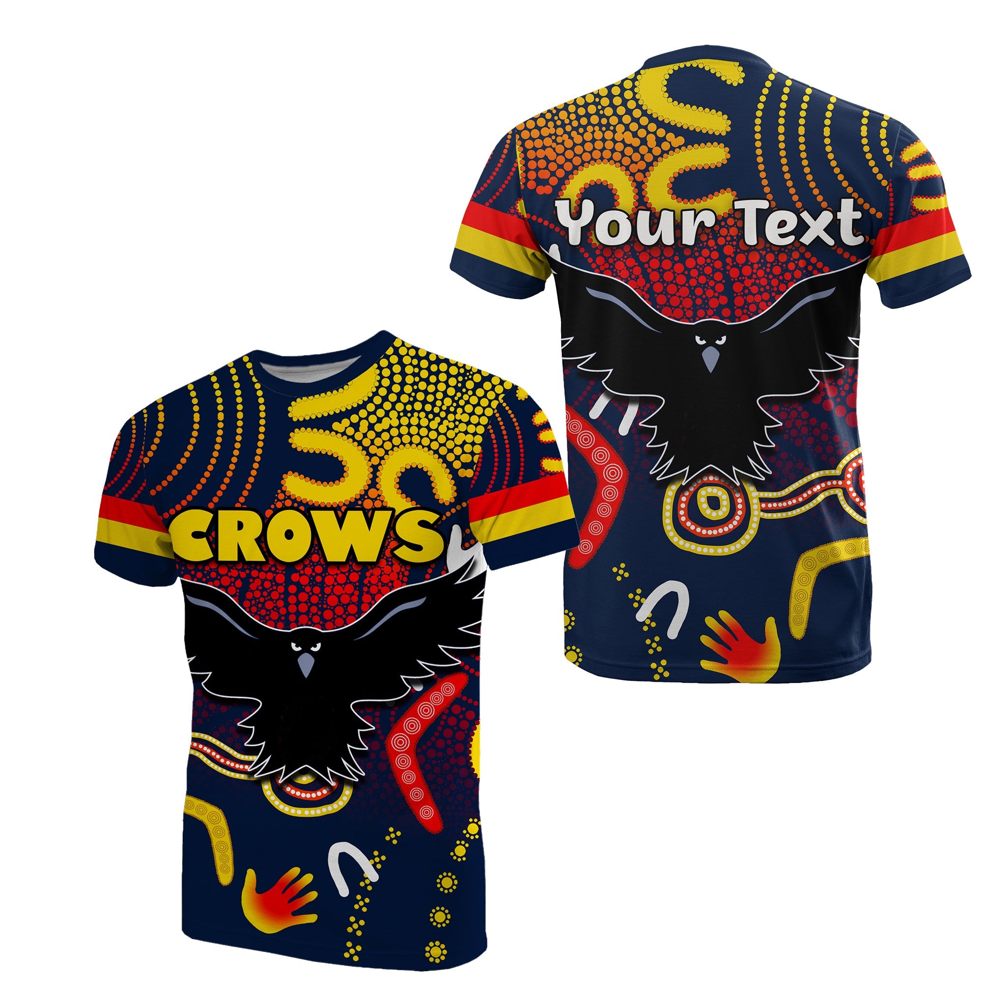 (Custom Personalised) Adelaide Crows T shirt Indigenous - Vibe Hoodie Shop