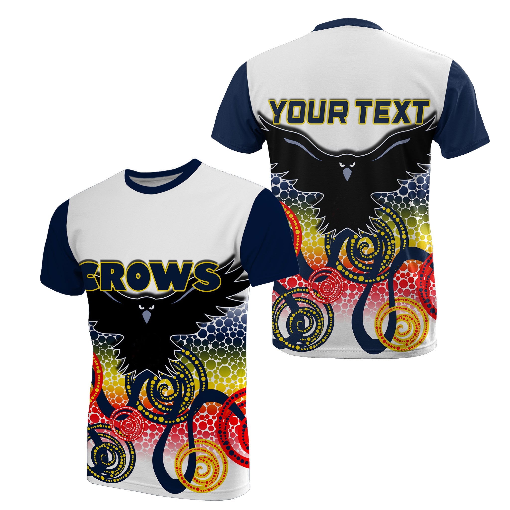 (Custom Personalised) Adelaide Crows T shirt Indigenous White Color - Vibe Hoodie Shop