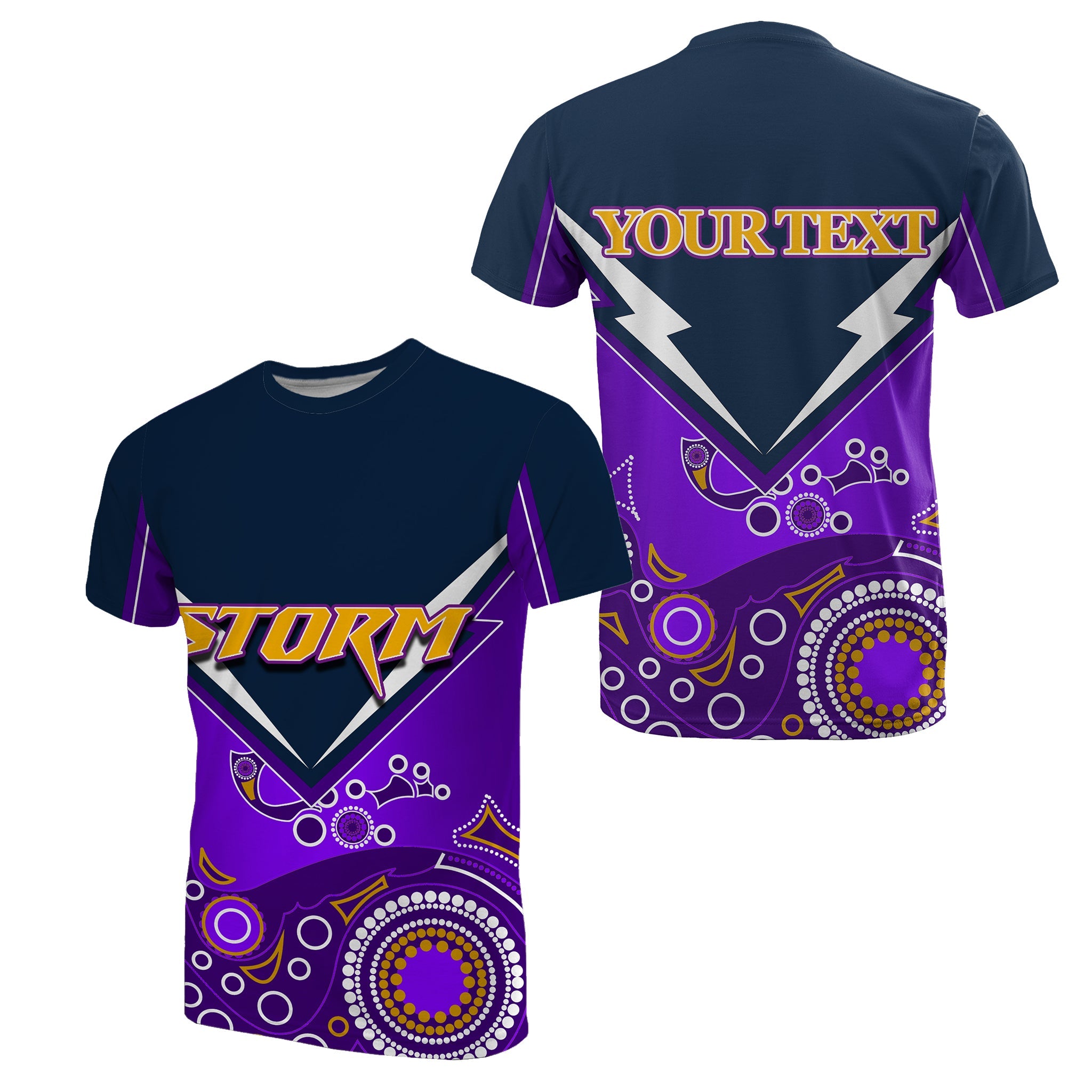 (Custom Personalised) Melbourne Storm T shirt Aboriginal - Vibe Hoodie Shop