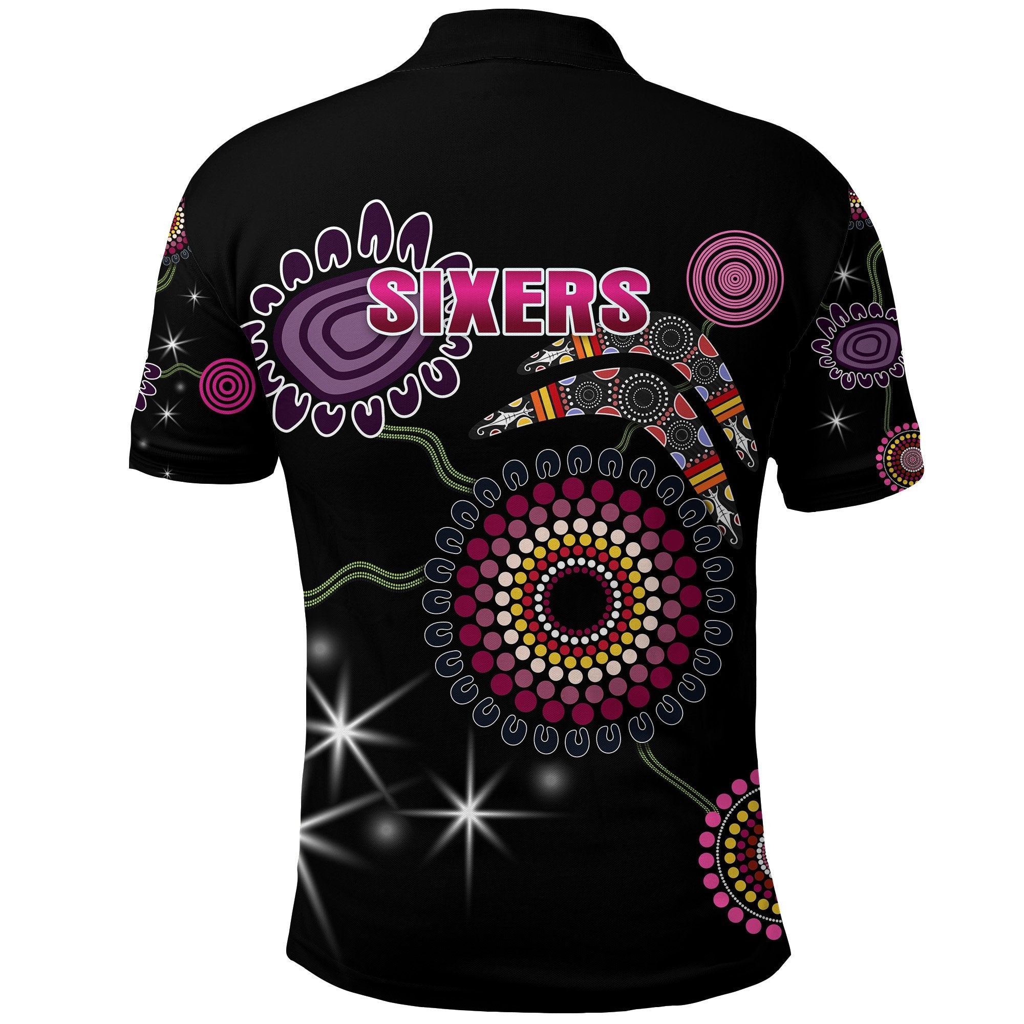 Sydney Polo Shirt Sixers Indigenous Black - Vibe Hoodie Shop