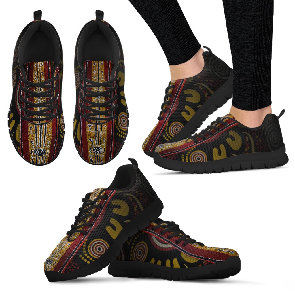 Sneakers - Aboriginal Dot Panting Art Stripe Lines - Vibe Hoodie Shop