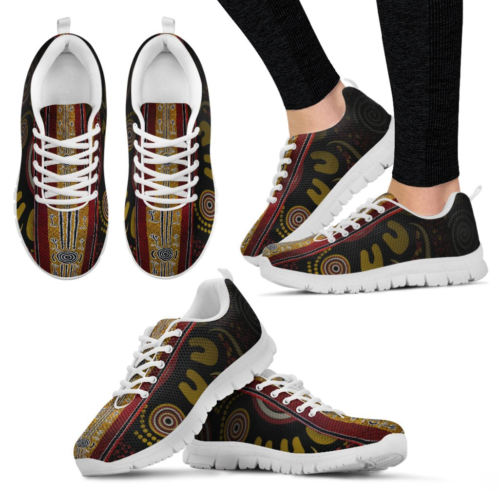 Sneakers - Aboriginal Dot Panting Art Stripe Lines - Vibe Hoodie Shop