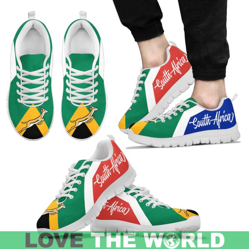 South Africa Flag And Springbok Men's / Women's Sneakers (Shoes) - Vibe Hoodie Shop