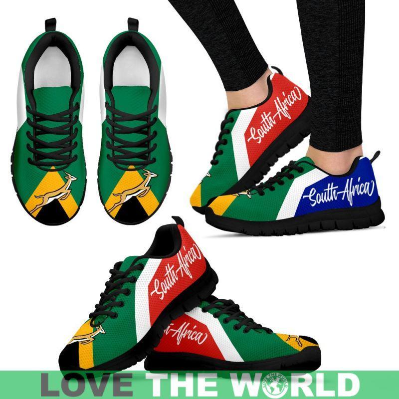 South Africa Flag And Springbok Men's / Women's Sneakers (Shoes) - Vibe Hoodie Shop