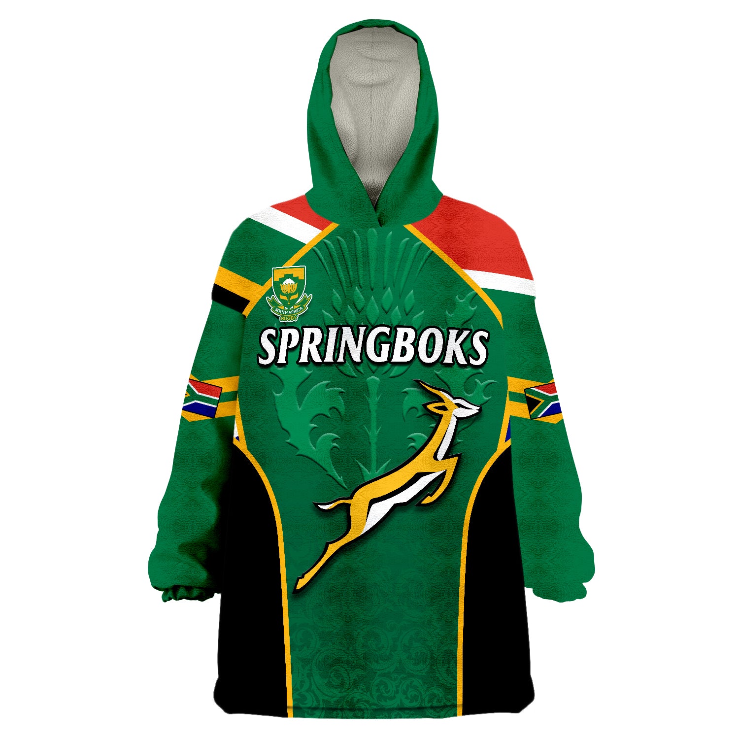 South Africa Rugby Springboks 2022 Sporty Style Go Amabokoboko Wearable Blanket Hoodie - Vibe Hoodie Shop