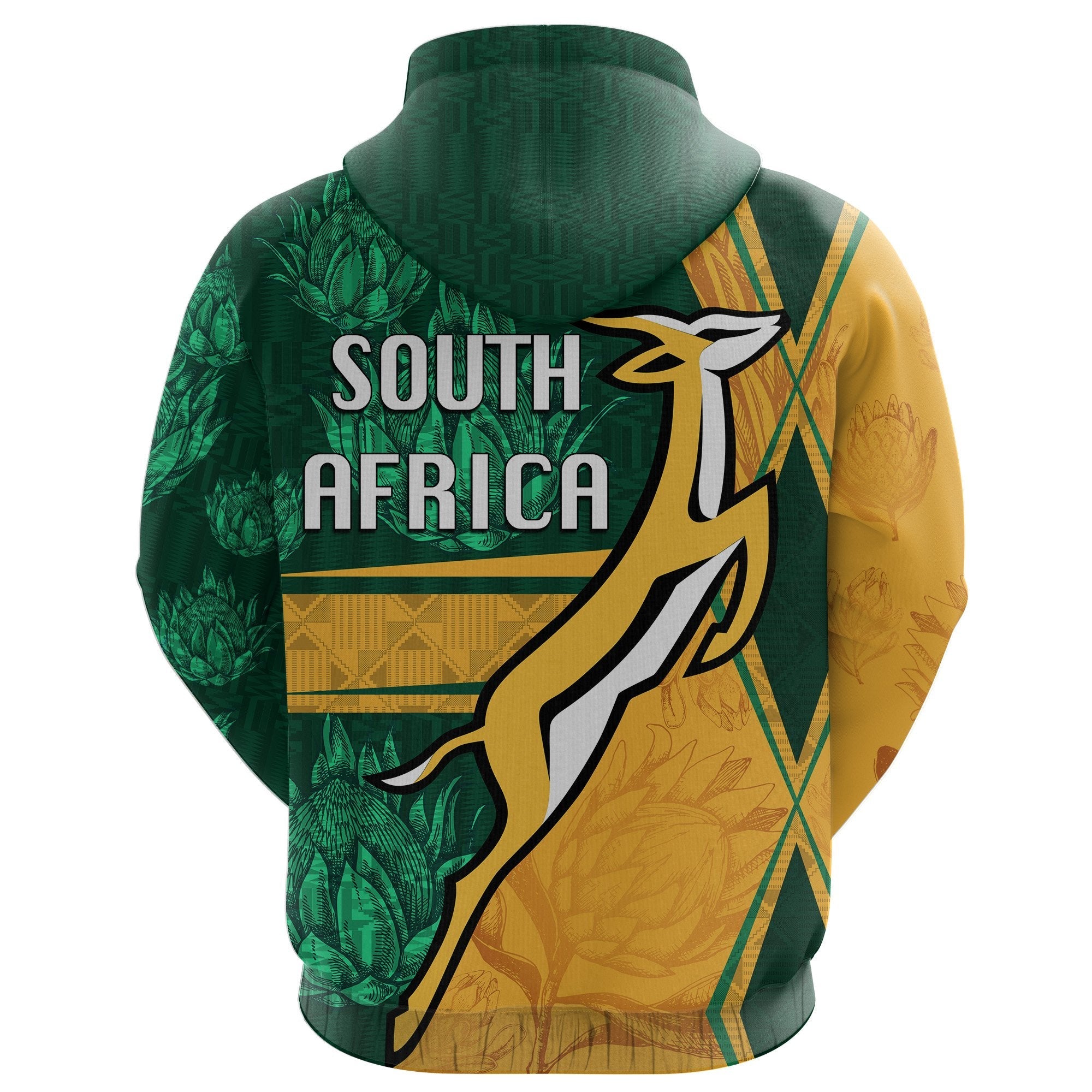 South Africa Zip Hoodie Springboks Rugby Be Fancy - Vibe Hoodie Shop