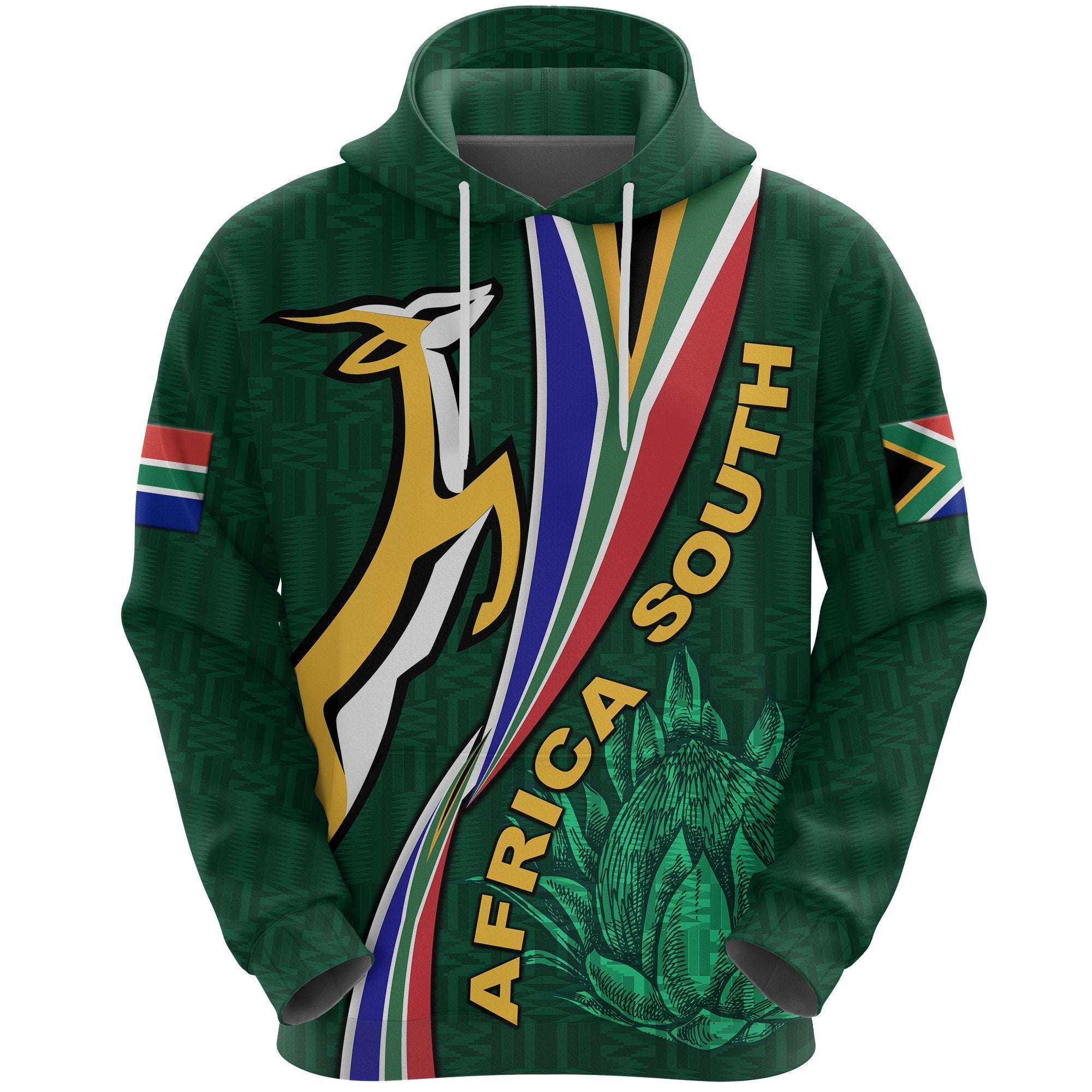 South Africa Hoodie Springboks Rugby Be Unique - Green - Vibe Hoodie Shop