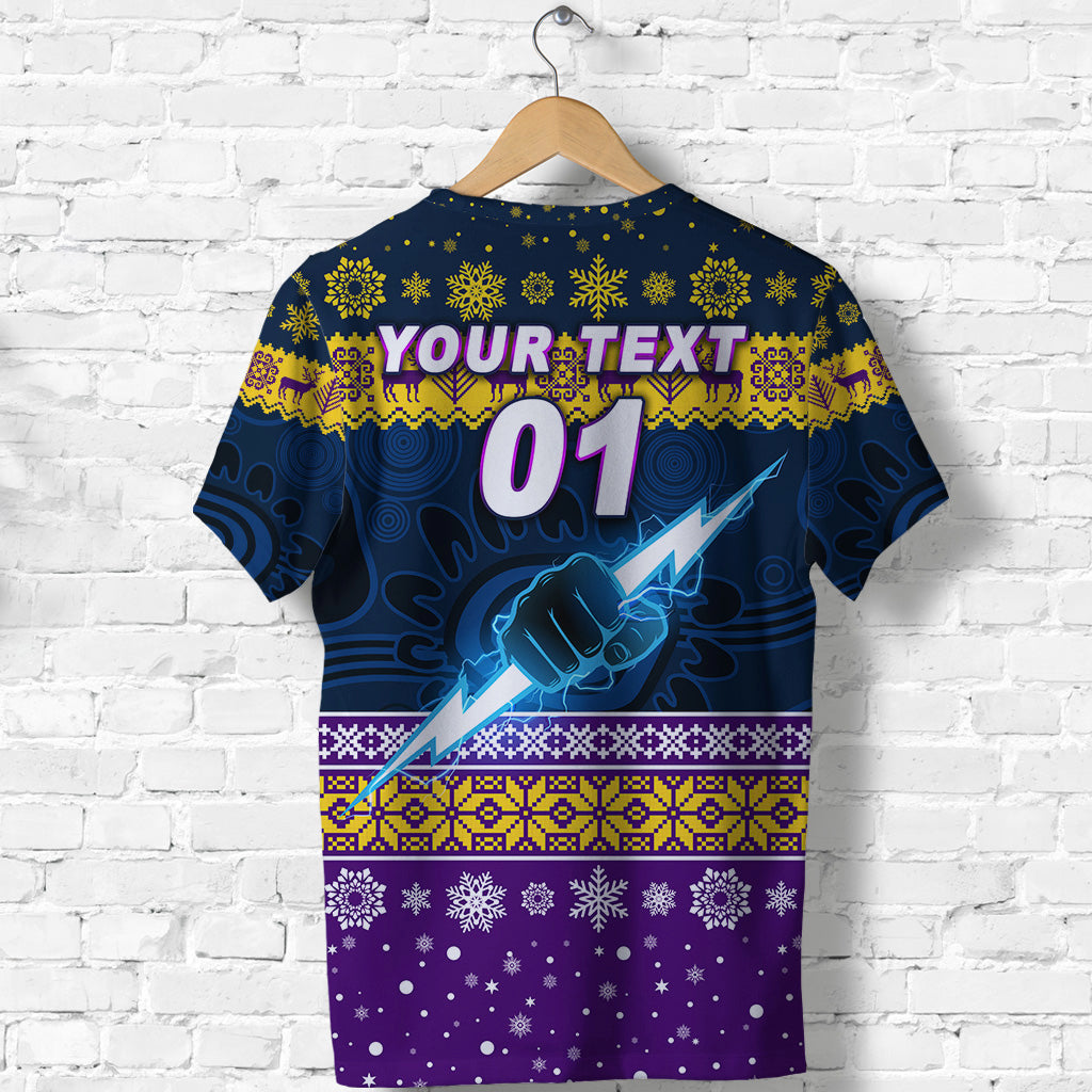 (Custom Personalised) Melbourne Storm T shirt Christmas Simple Style - Navy - Vibe Hoodie Shop
