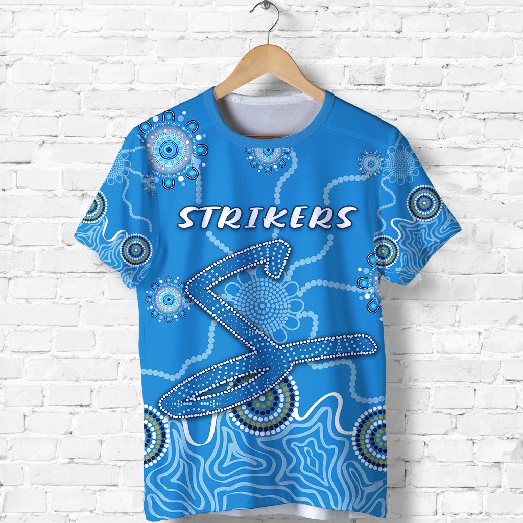 Adelaide Strikers T shirt Indigenous Blue Energy - Vibe Hoodie Shop