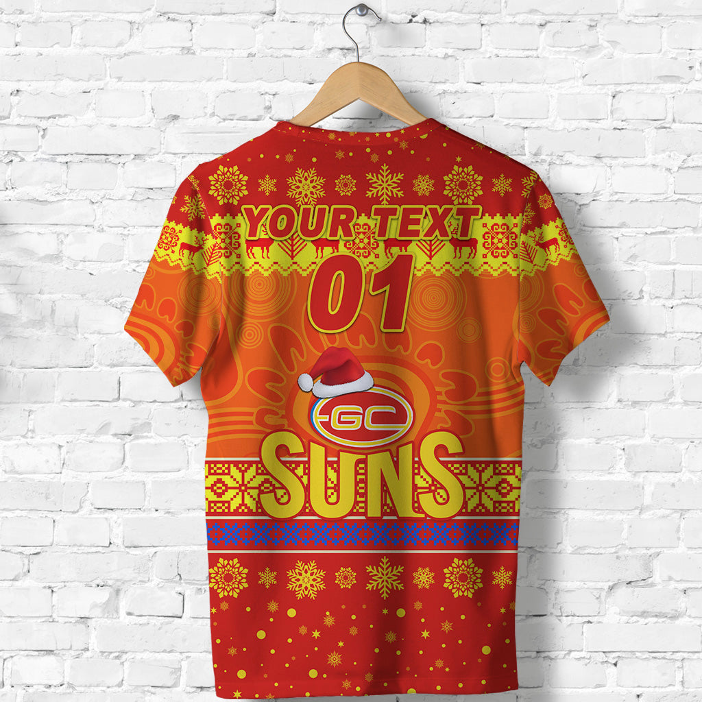 (Custom Personalised) Gold Coast Suns T shirt Christmas Simple Style - Vibe Hoodie Shop